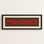 Framed Providence Brown and Red Bus Scroll - Tejas Country Club