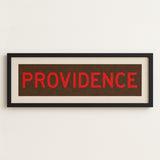 Framed Providence Brown and Red Bus Scroll - Tejas Country Club