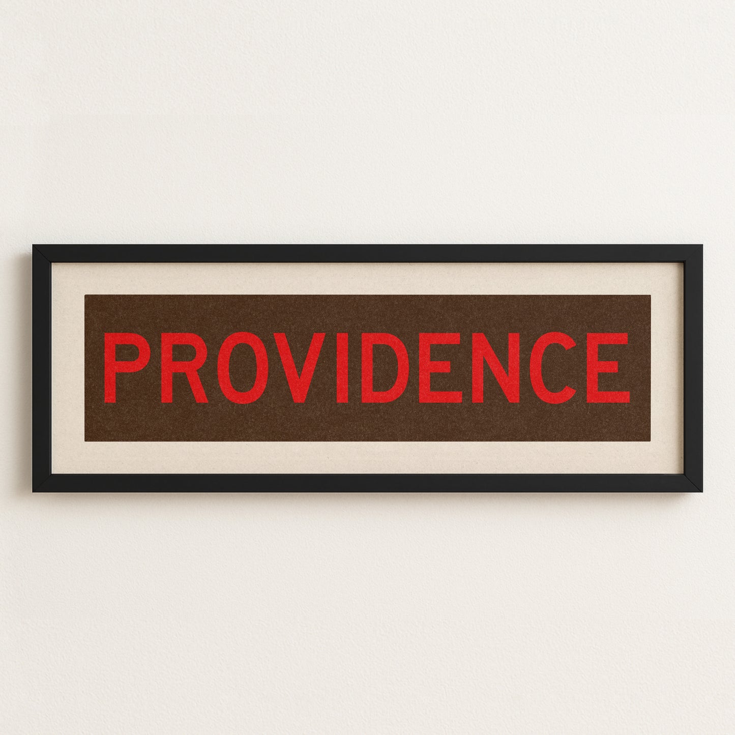 Framed Providence Brown and Red Bus Scroll - Tejas Country Club