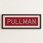 Framed Pullman Crimson and Gray Bus Scroll - Tejas Country Club