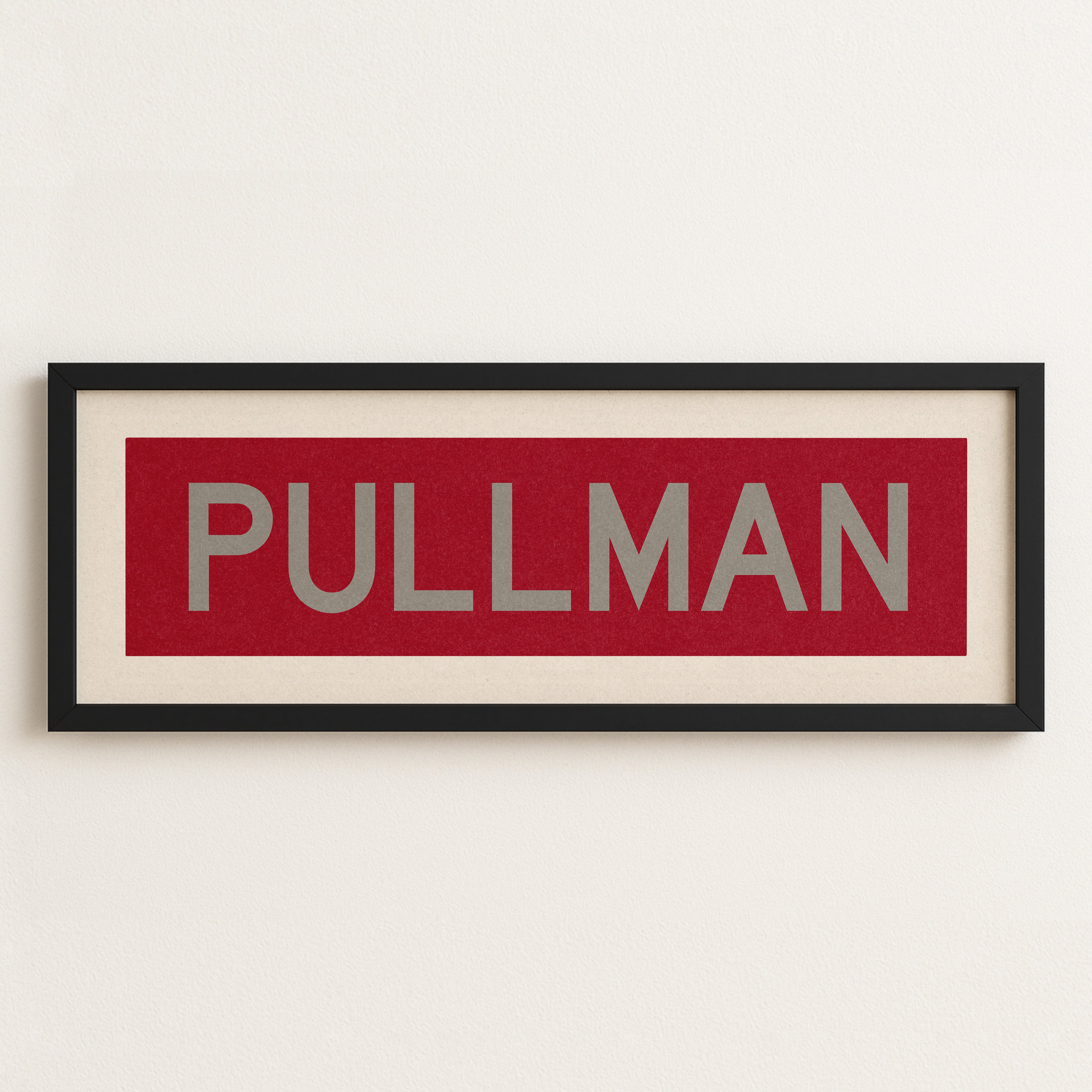 Framed Pullman Crimson and Gray Bus Scroll - Tejas Country Club