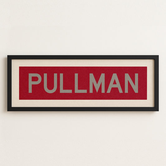 Framed Pullman Crimson and Gray Bus Scroll - Tejas Country Club