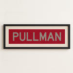 Framed Pullman Crimson and Gray Bus Scroll - Tejas Country Club
