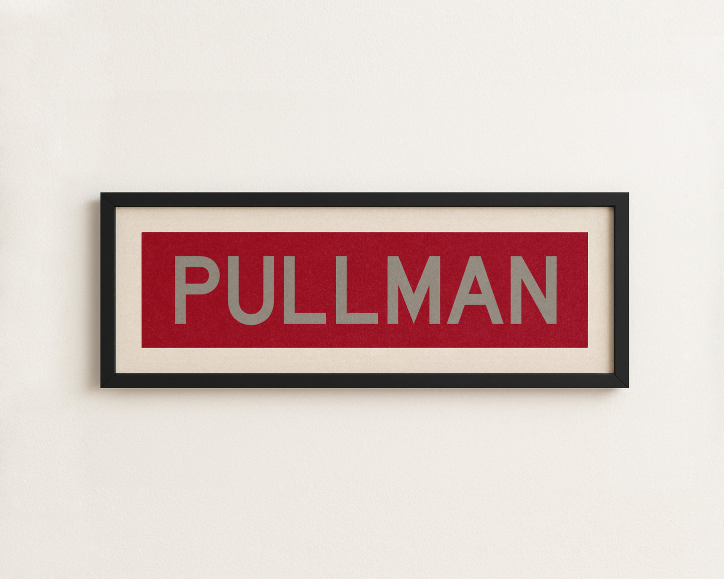 Framed Pullman Crimson and Gray Bus Scroll