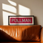 Framed Pullman Crimson and Gray Bus Scroll - Tejas Country Club