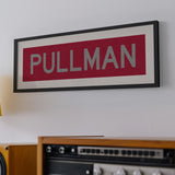 Framed Pullman Crimson and Gray Bus Scroll - Tejas Country Club