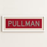 Framed Pullman Crimson and Gray Bus Scroll - Tejas Country Club