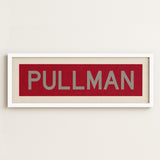 Framed Pullman Crimson and Gray Bus Scroll - Tejas Country Club