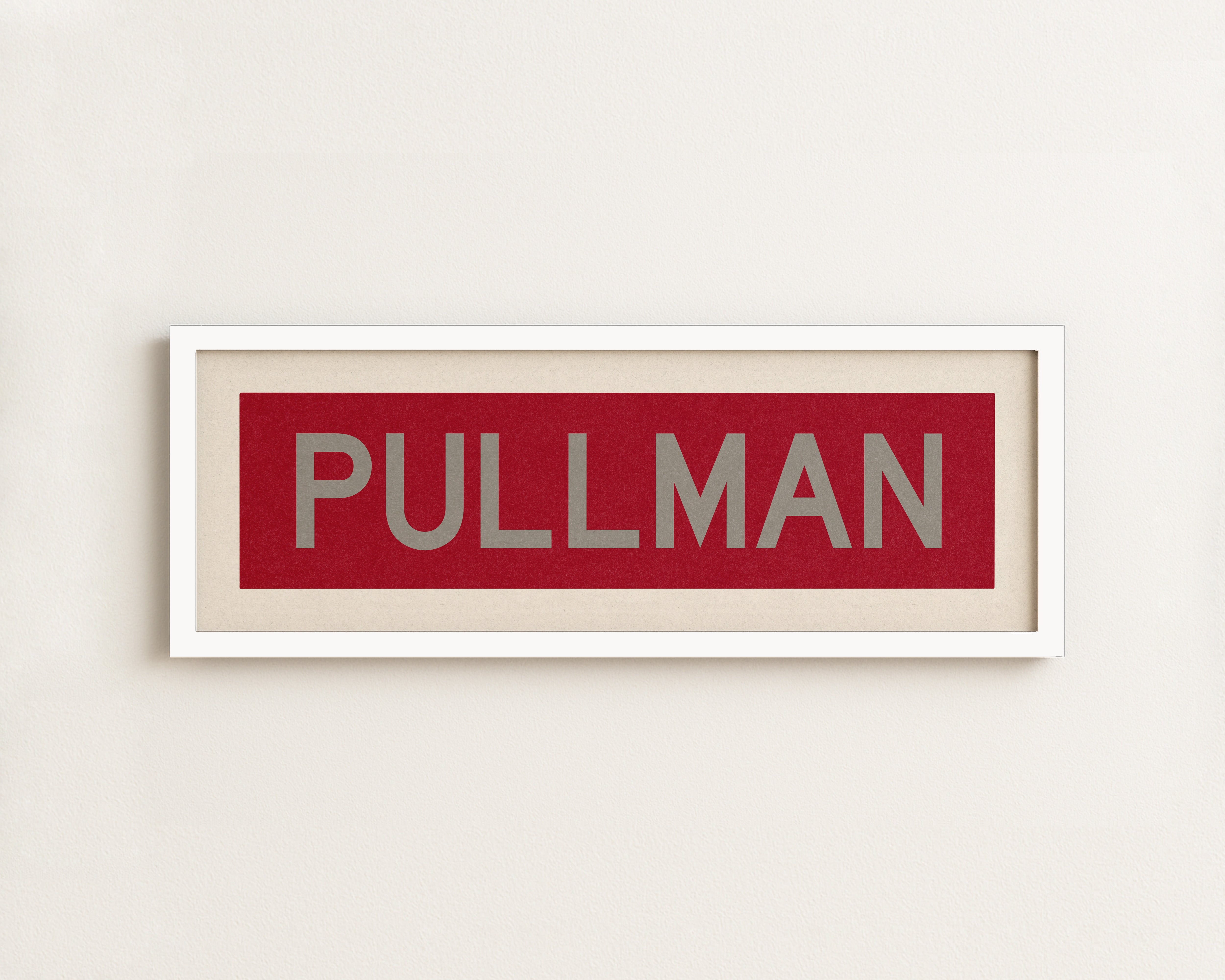 Framed Pullman Crimson and Gray Bus Scroll - Tejas Country Club