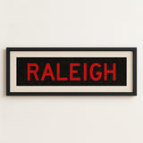 Framed Raleigh Red and Black Bus Scroll - Tejas Country Club