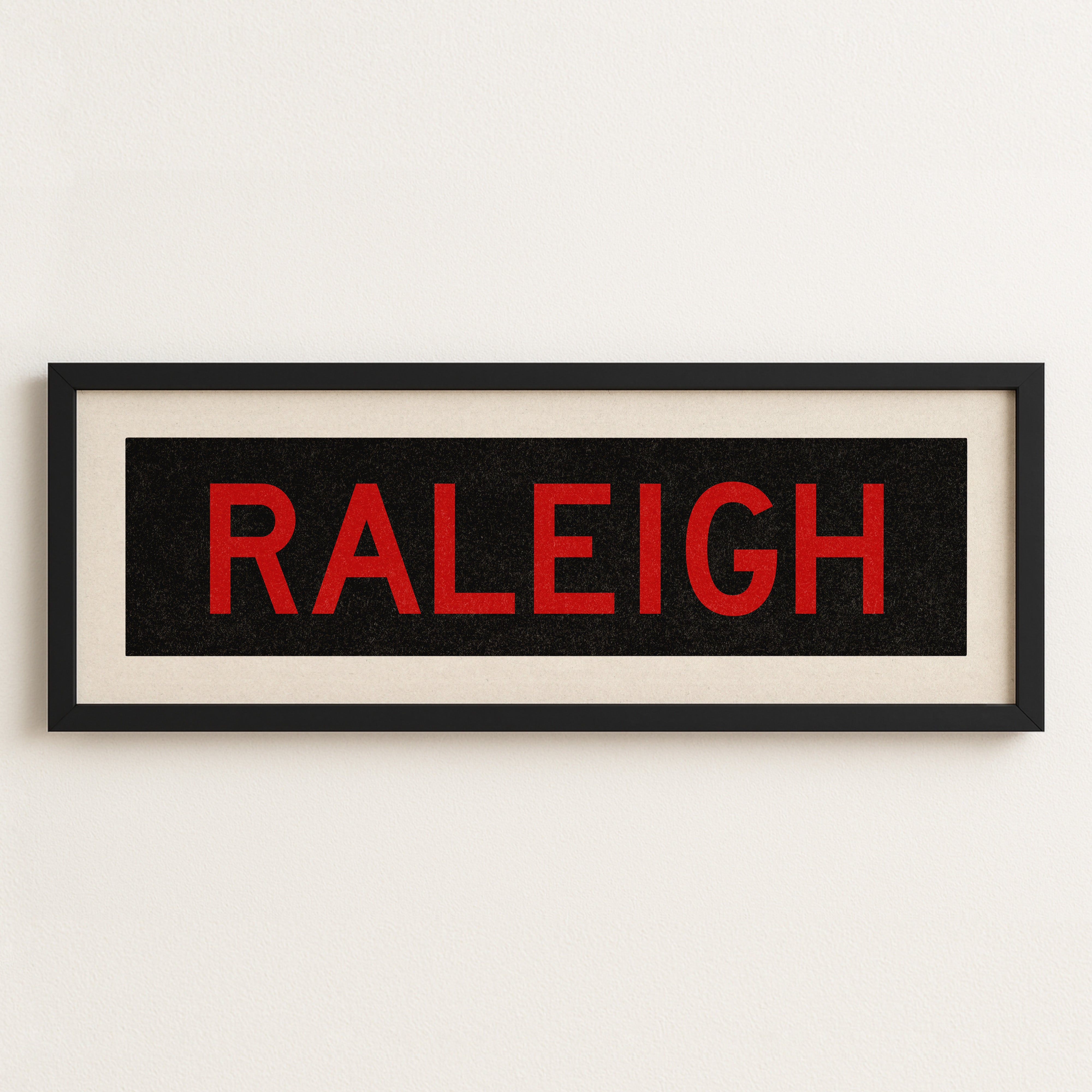 Framed Raleigh Red and Black Bus Scroll - Tejas Country Club