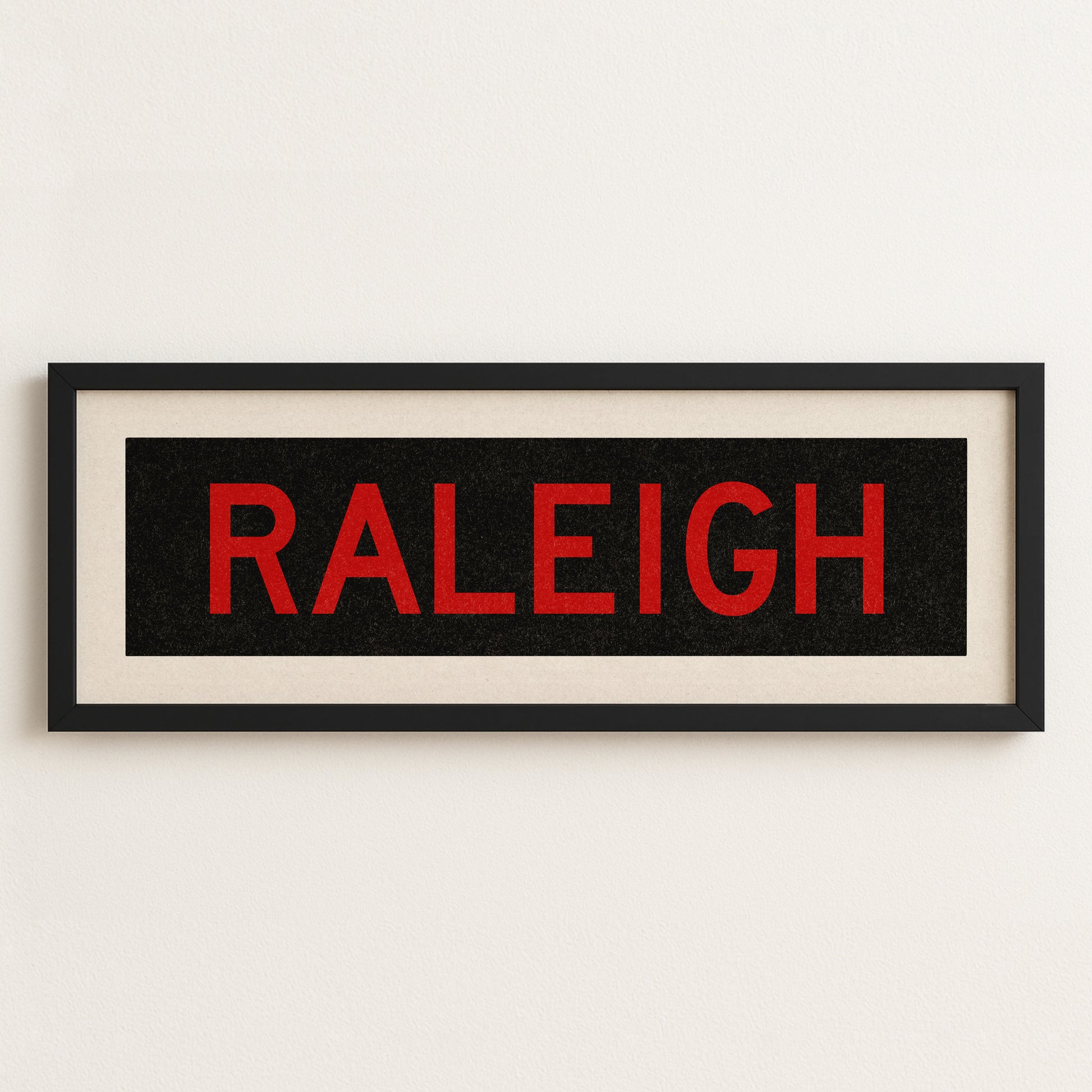 Framed Raleigh Red and Black Bus Scroll - Tejas Country Club