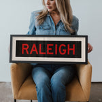 Framed Raleigh Red and Black Bus Scroll - Tejas Country Club