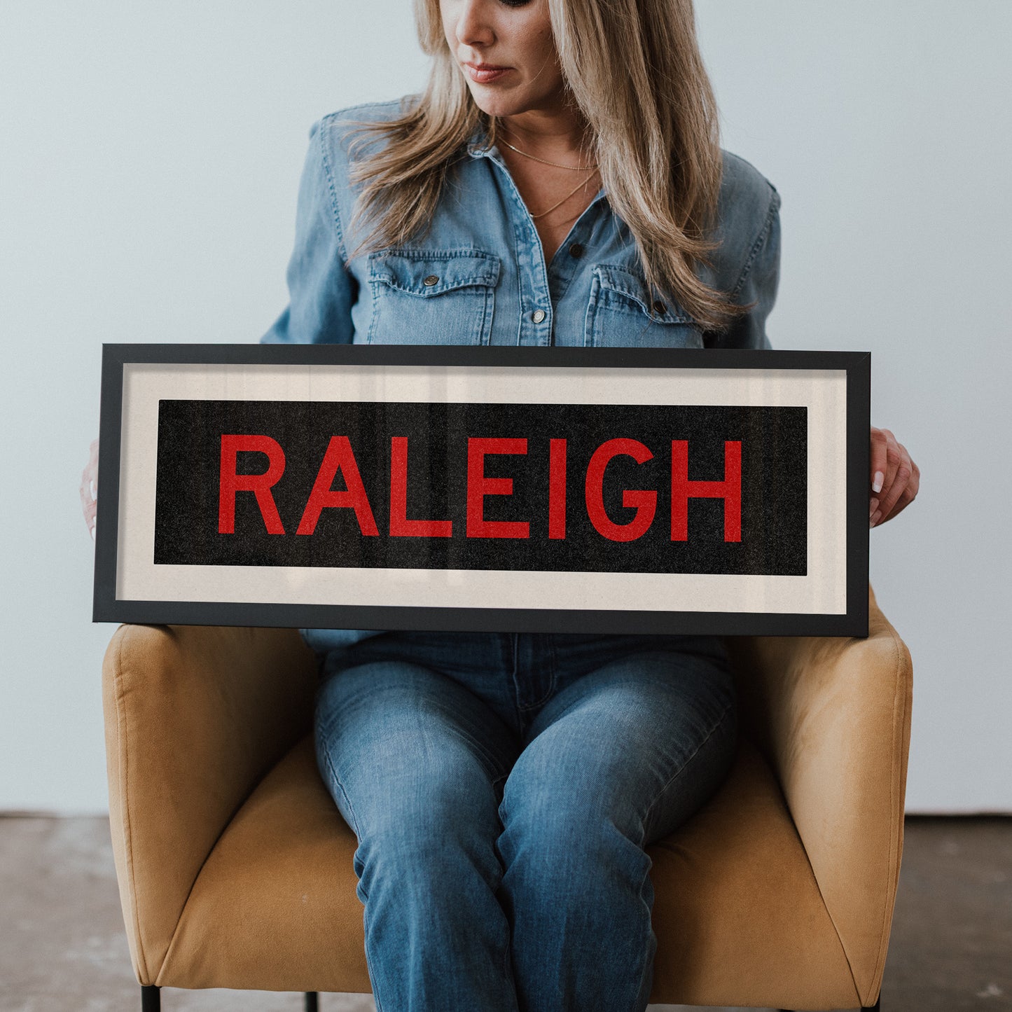 Framed Raleigh Red and Black Bus Scroll - Tejas Country Club