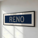 Framed Reno Navy and Silver Bus Scroll - Tejas Country Club