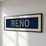 Framed Reno Navy and Silver Bus Scroll - Tejas Country Club