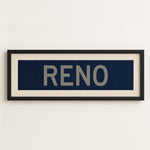 Framed Reno Navy and Silver Bus Scroll - Tejas Country Club