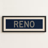 Framed Reno Navy and Silver Bus Scroll - Tejas Country Club
