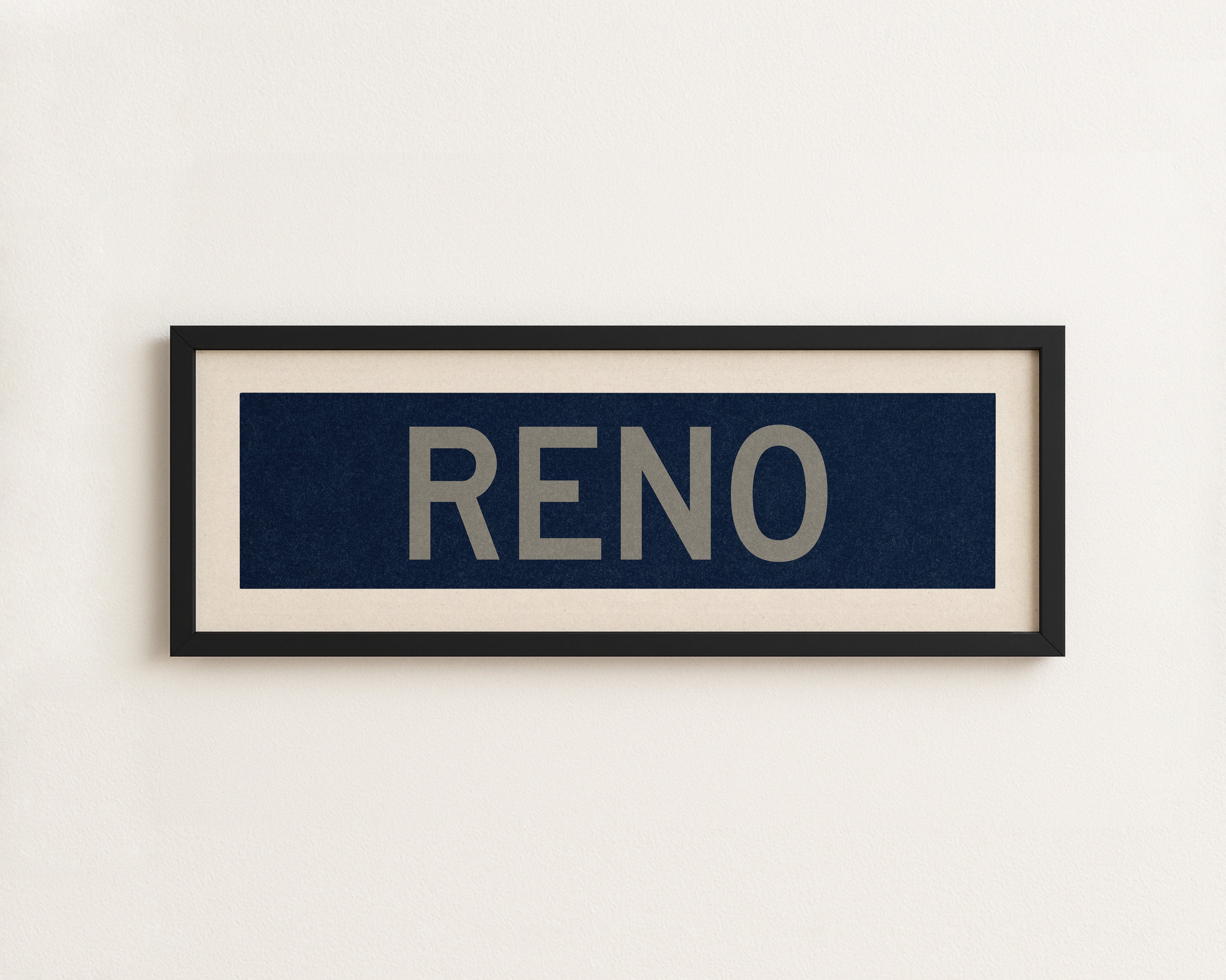 Framed Reno Navy and Silver Bus Scroll - Tejas Country Club