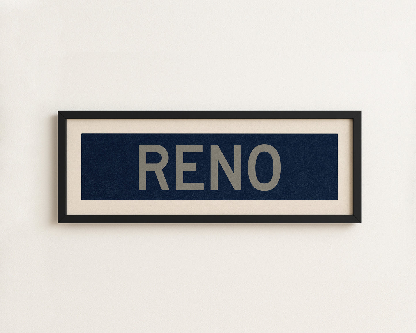 Framed Reno Navy and Silver Bus Scroll - Tejas Country Club
