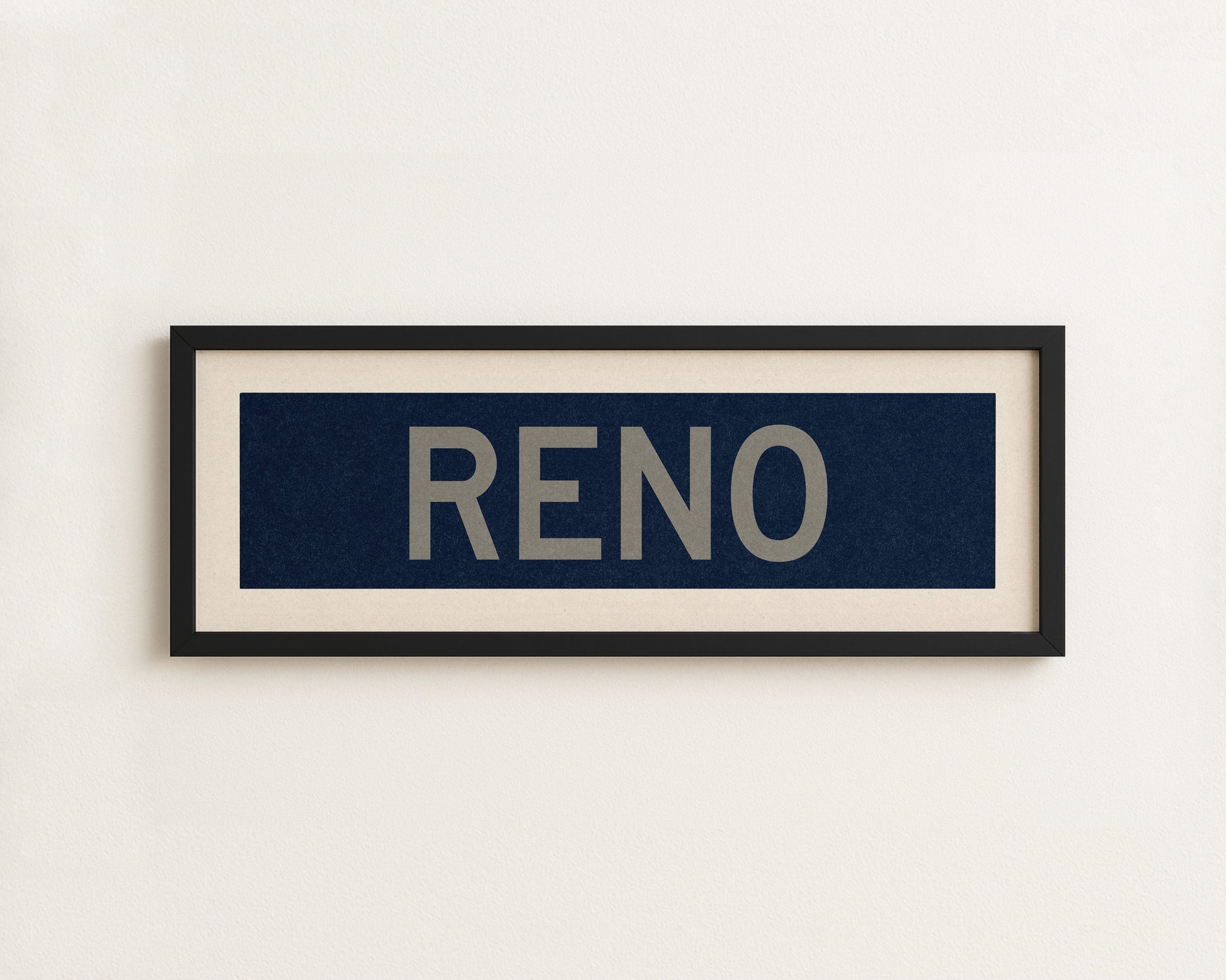 Framed Reno Navy and Silver Bus Scroll - Tejas Country Club