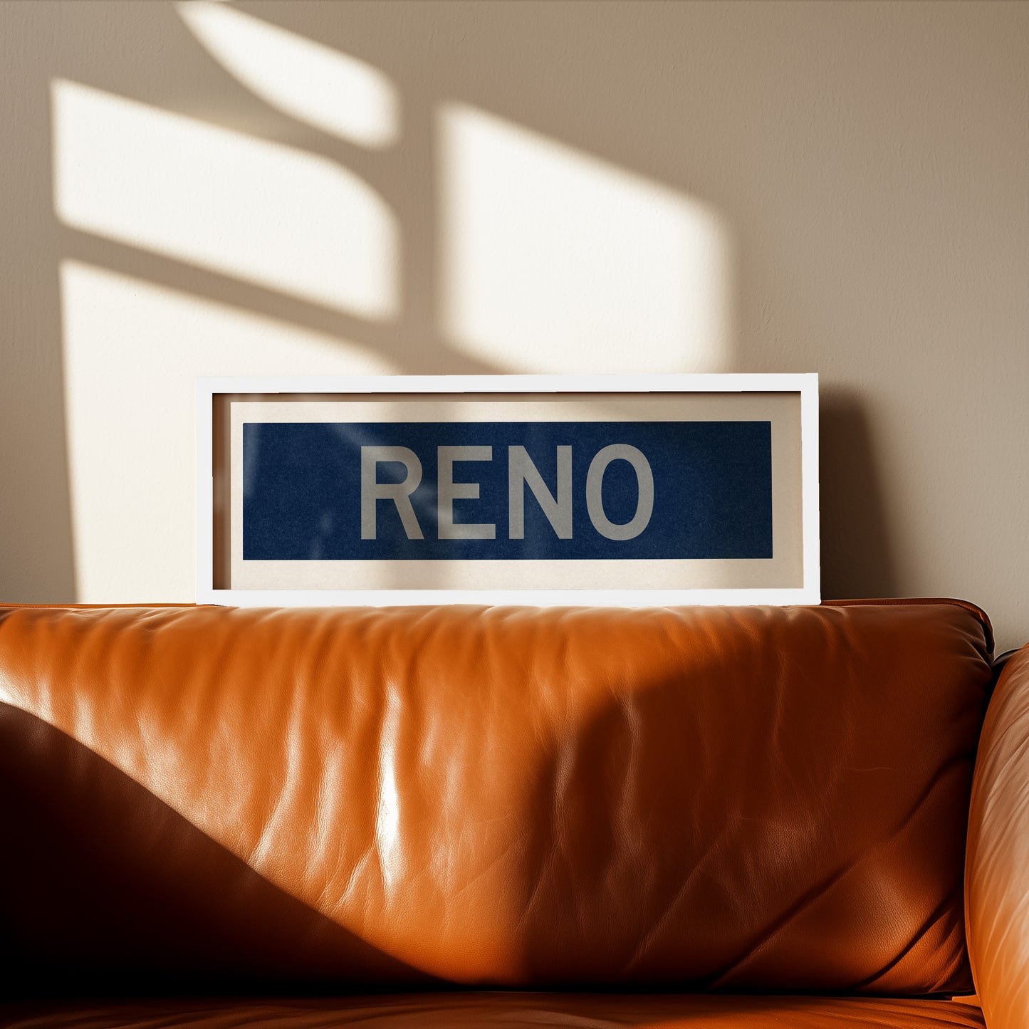 Framed Reno Navy and Silver Bus Scroll - Tejas Country Club