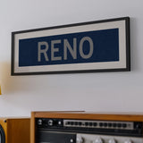 Framed Reno Navy and Silver Bus Scroll - Tejas Country Club