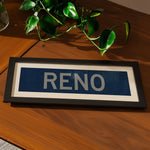 Framed Reno Navy and Silver Bus Scroll - Tejas Country Club