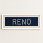Framed Reno Navy and Silver Bus Scroll - Tejas Country Club