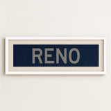 Framed Reno Navy and Silver Bus Scroll - Tejas Country Club