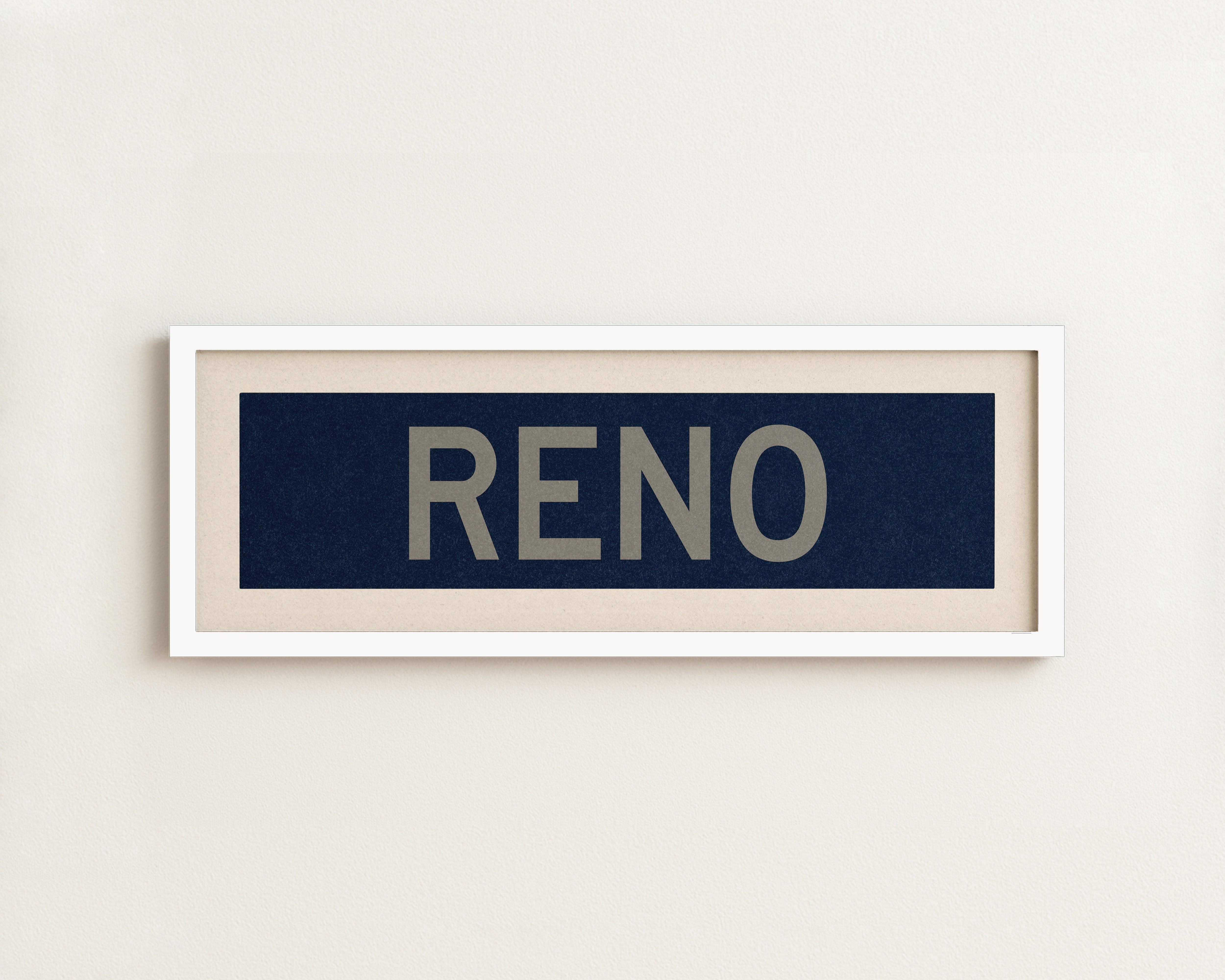 Framed Reno Navy and Silver Bus Scroll - Tejas Country Club