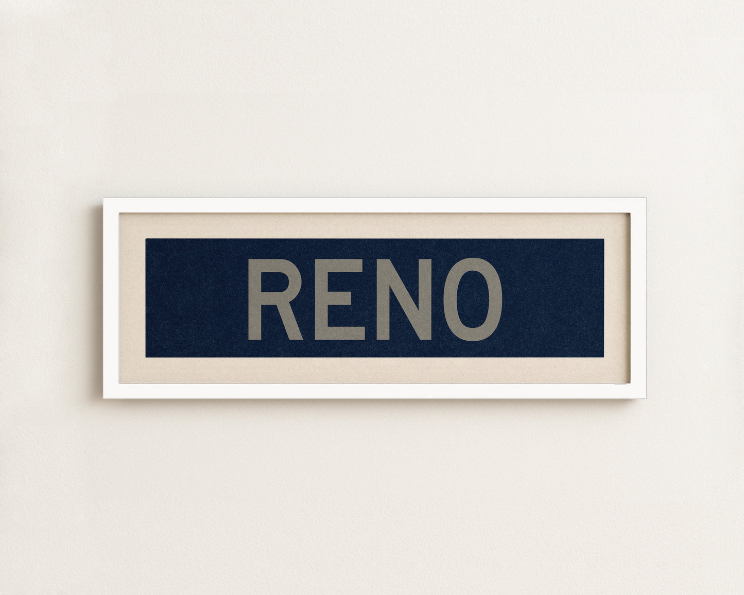 Framed Reno Navy and Silver Bus Scroll - Tejas Country Club