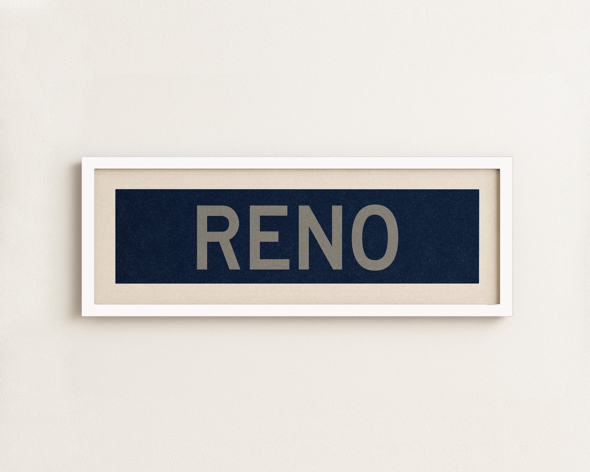 Framed Reno Navy and Silver Bus Scroll - Tejas Country Club