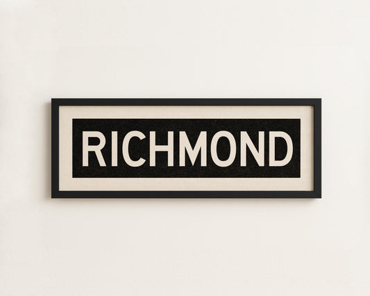 Framed Richmond Virginia Bus Scroll