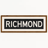 Framed Richmond Virginia Bus Scroll - Tejas Country Club