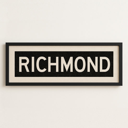 Framed Richmond Virginia Bus Scroll