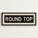 Framed Round Top Bus Scroll Sign