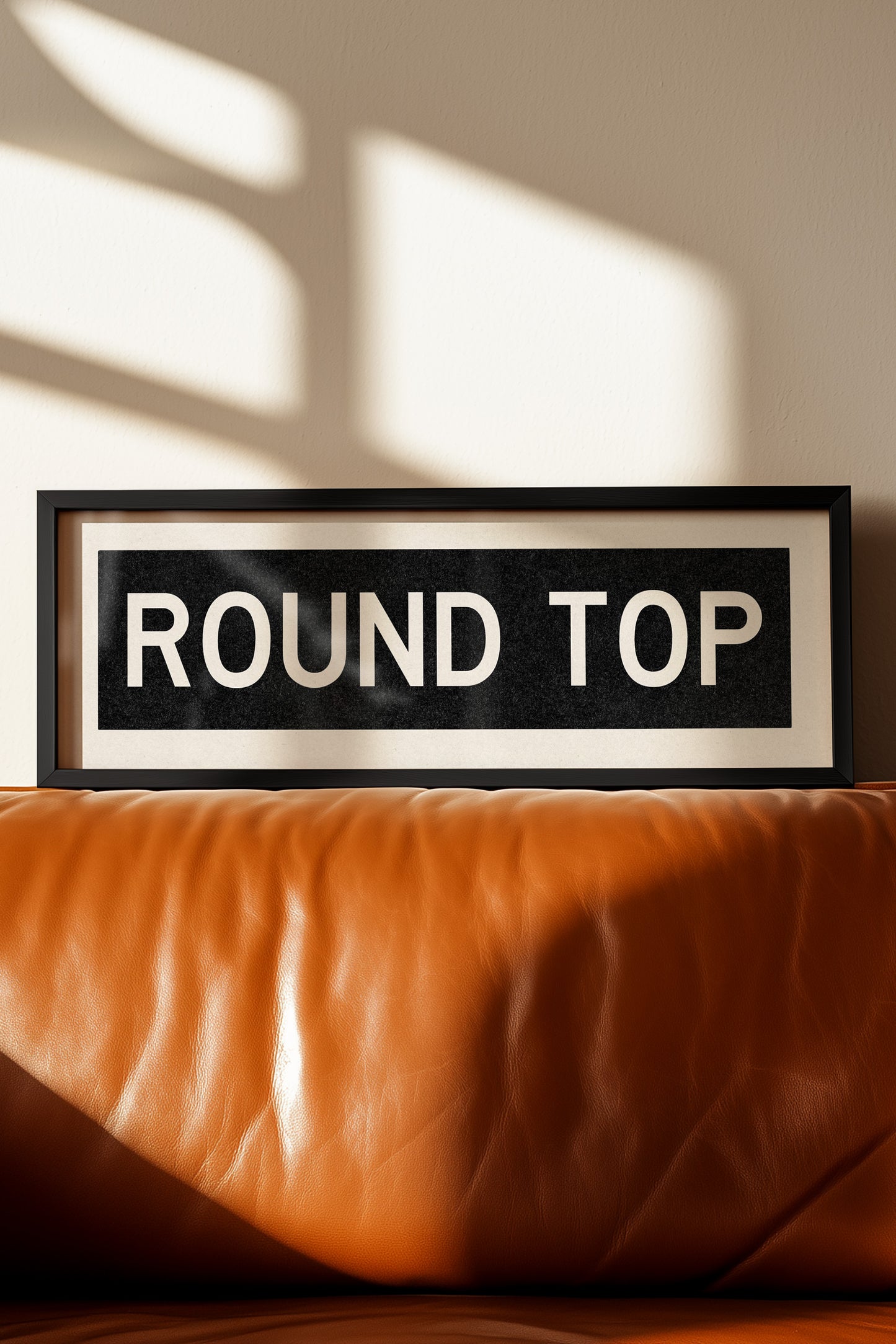 Framed Round Top Bus Scroll Sign