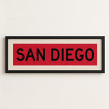 Framed San Diego Red and Black Bus Scroll - Tejas Country Club