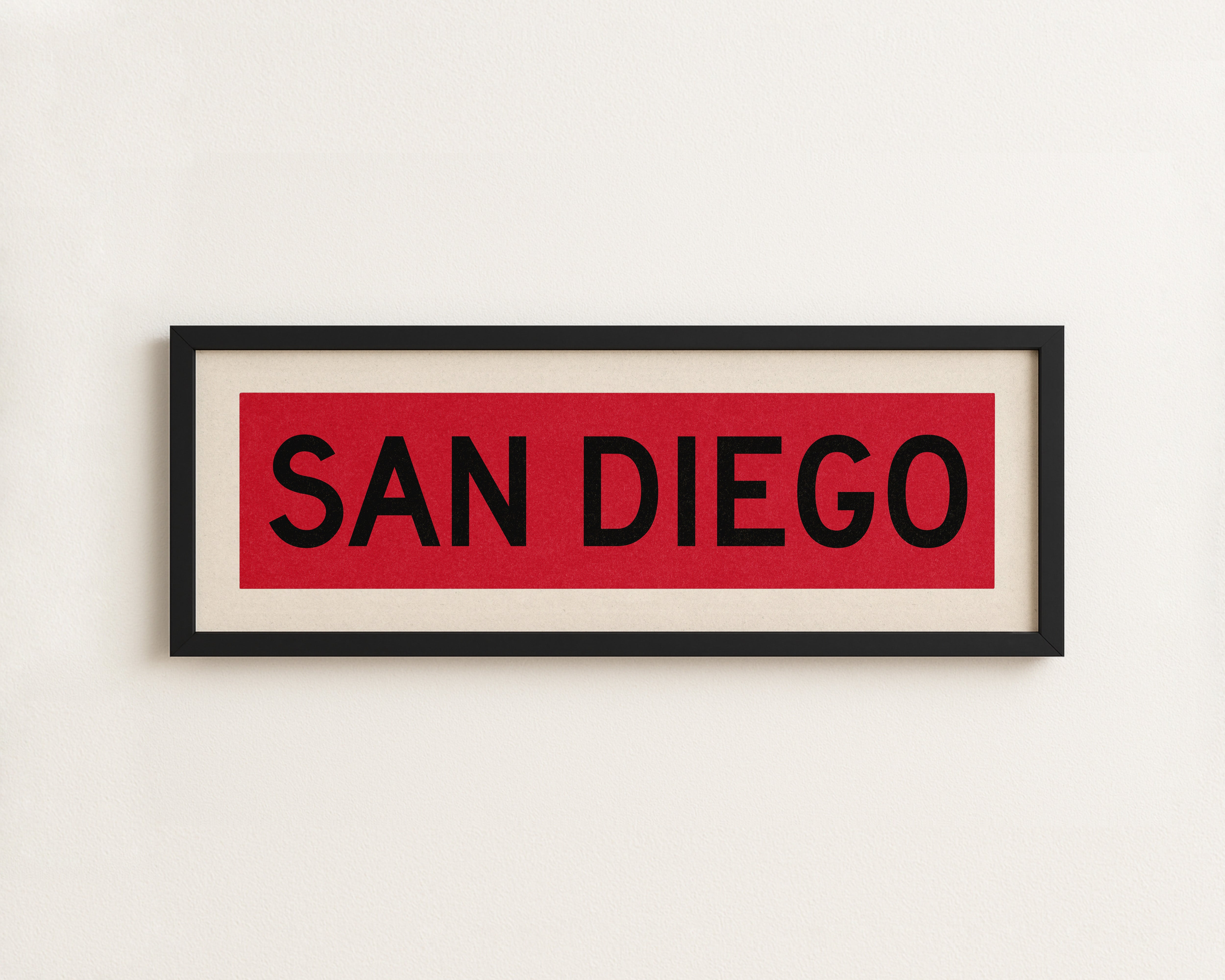Framed San Diego Red and Black Bus Scroll - Tejas Country Club