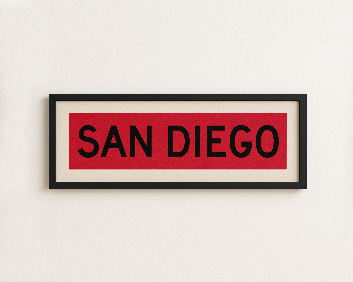 Framed San Diego Red and Black Bus Scroll - Tejas Country Club