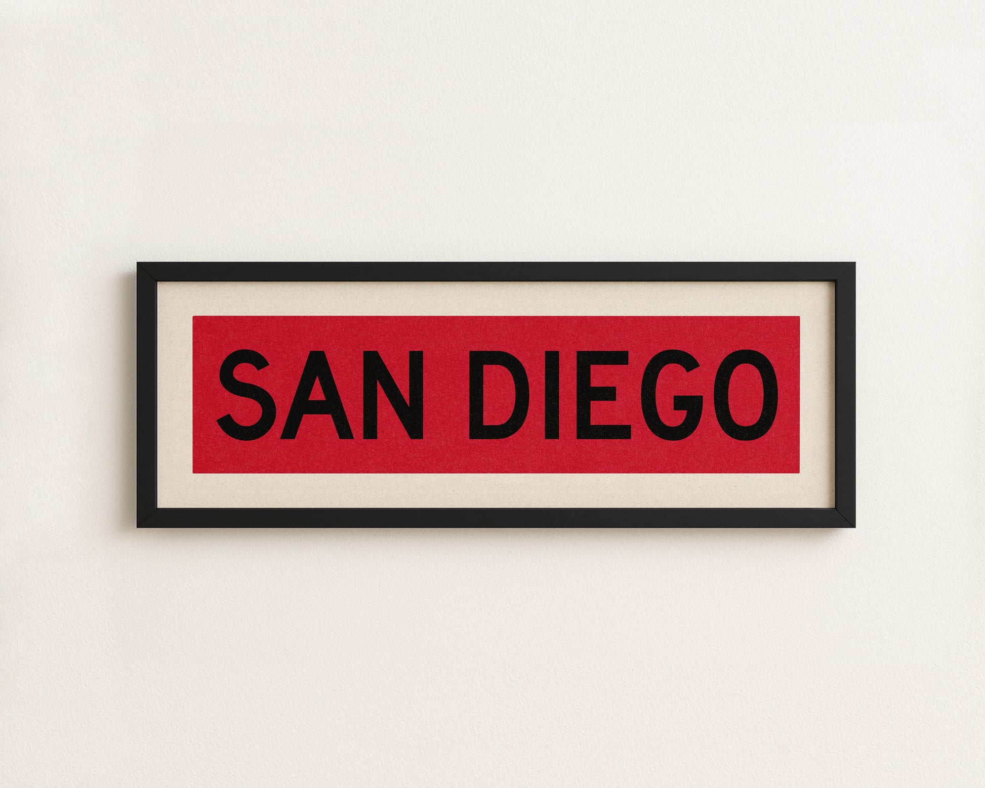 Framed San Diego Red and Black Bus Scroll - Tejas Country Club