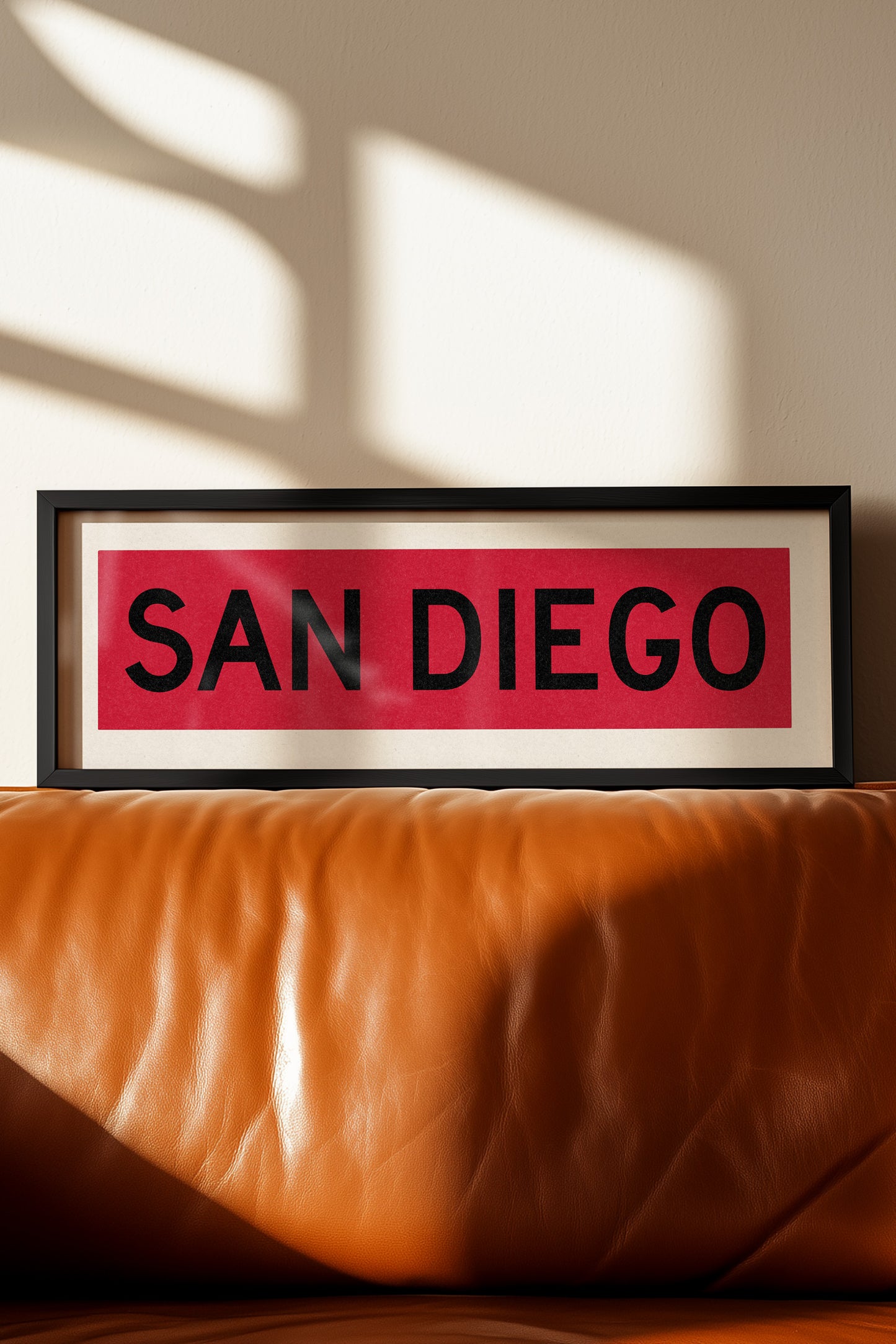 Framed San Diego Red and Black Bus Scroll - Tejas Country Club