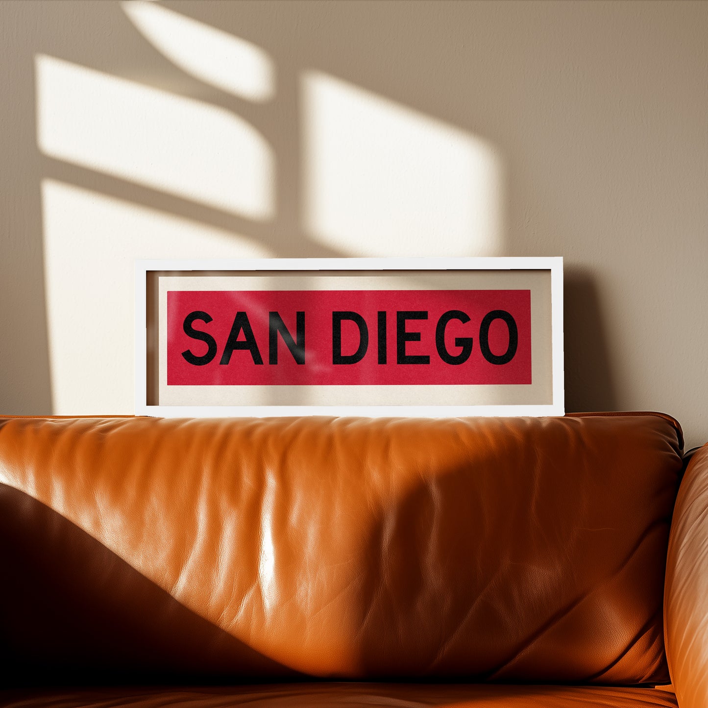 Framed San Diego Red and Black Bus Scroll - Tejas Country Club