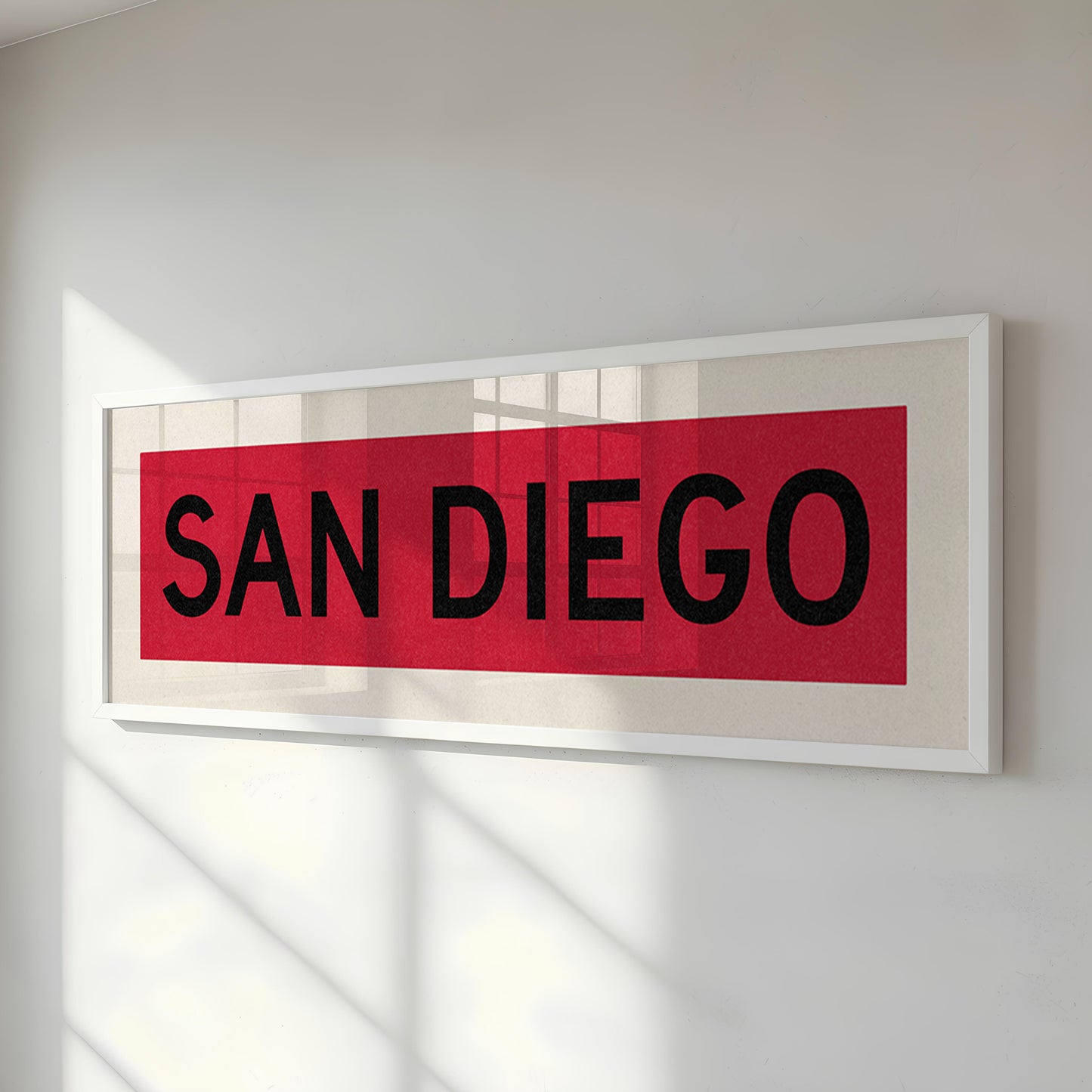 Framed San Diego Red and Black Bus Scroll - Tejas Country Club