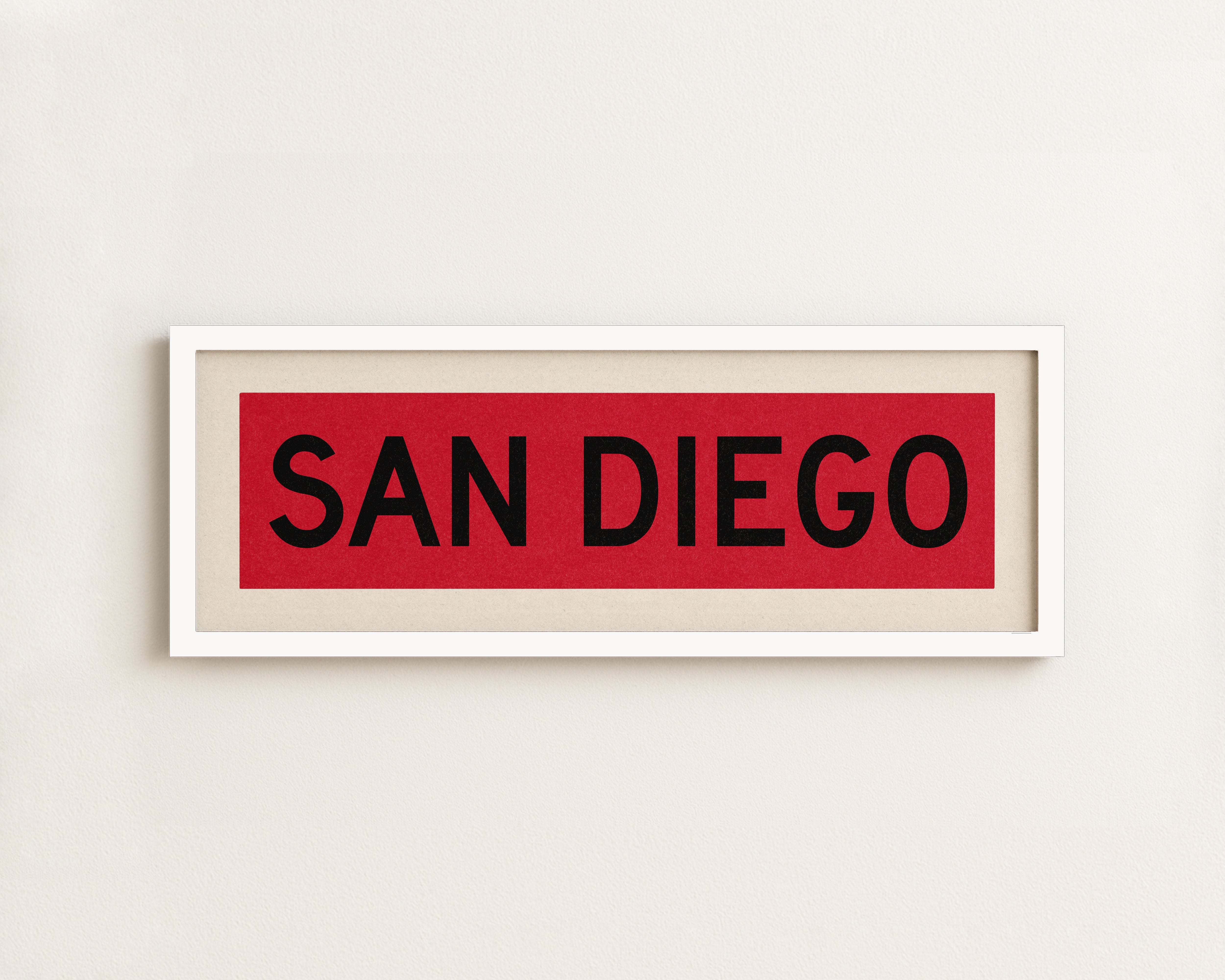 Framed San Diego Red and Black Bus Scroll - Tejas Country Club