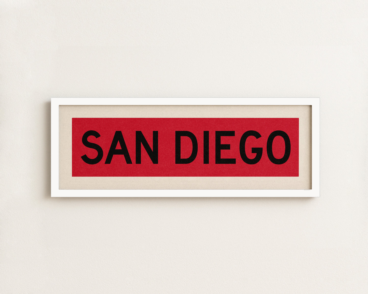 Framed San Diego Red and Black Bus Scroll - Tejas Country Club
