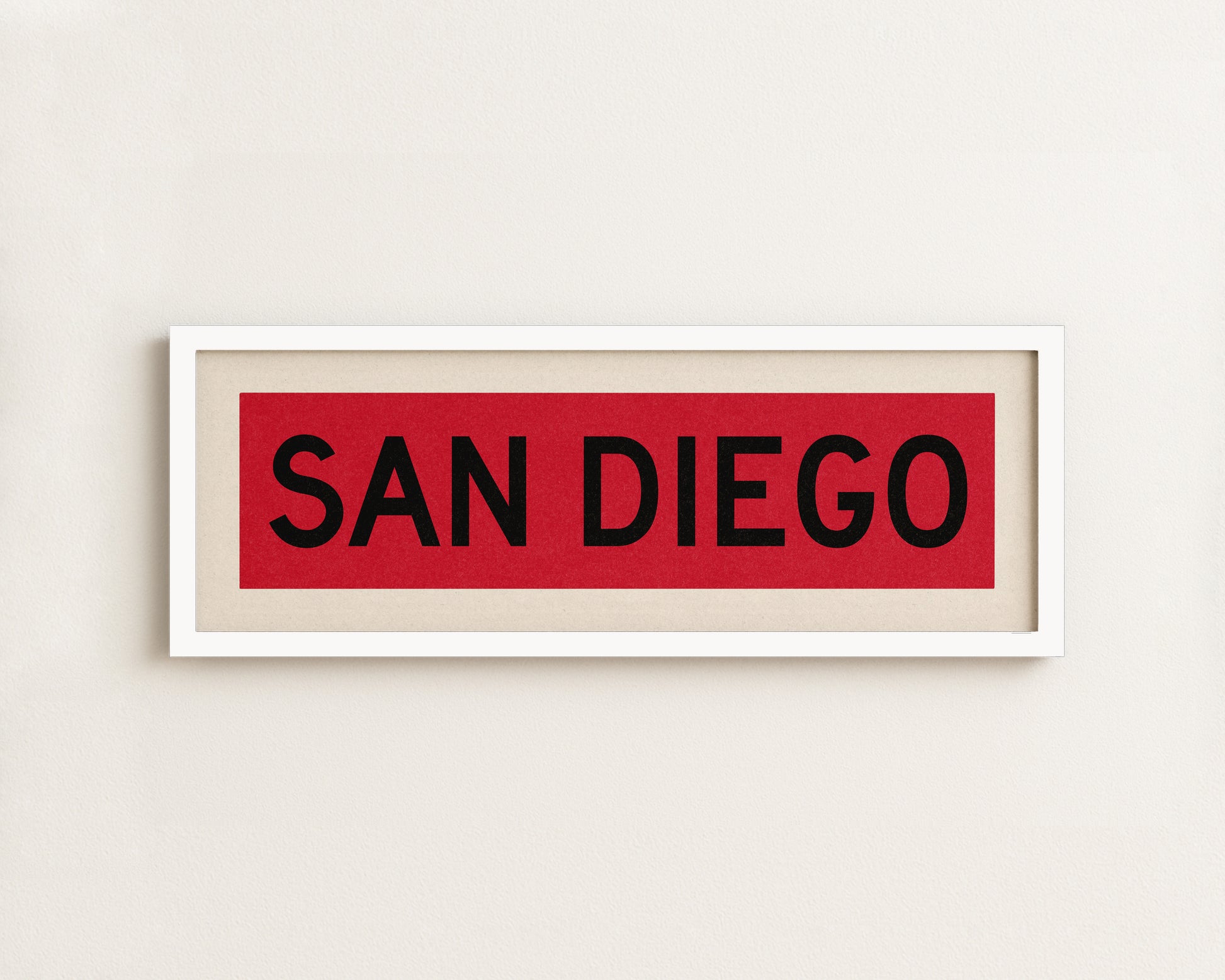 Framed San Diego Red and Black Bus Scroll - Tejas Country Club