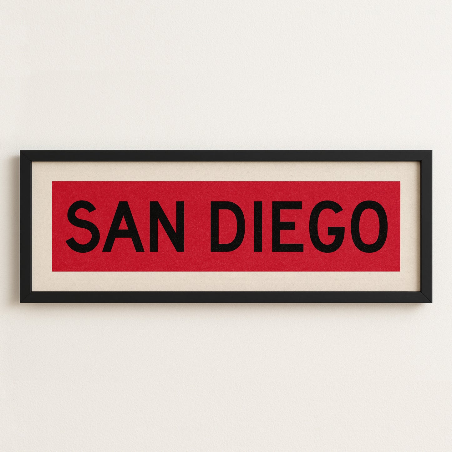 Framed San Diego Red and Black Bus Scroll - Tejas Country Club