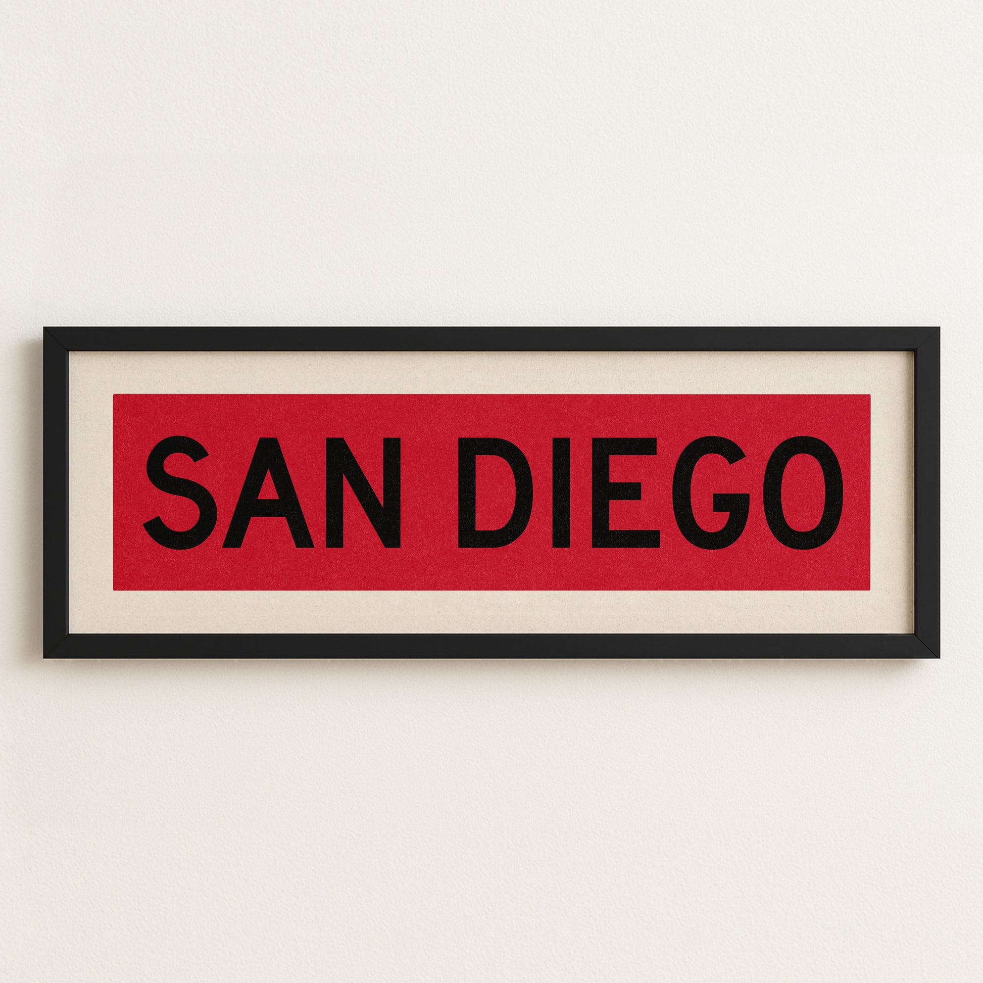 Framed San Diego Red and Black Bus Scroll - Tejas Country Club
